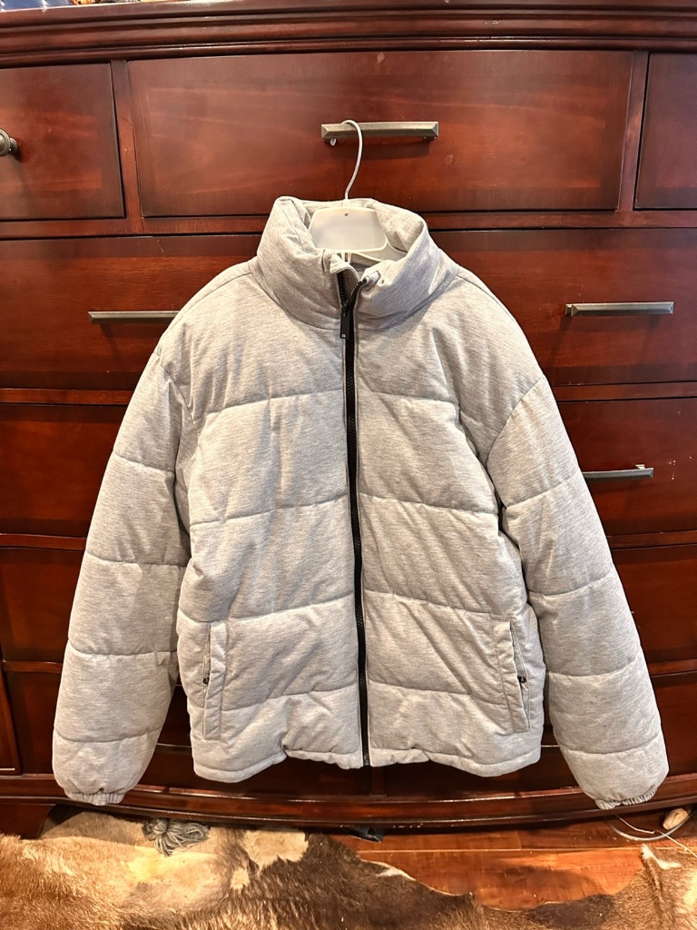 STYLUS Light Gray Quilted Puffer Jacket